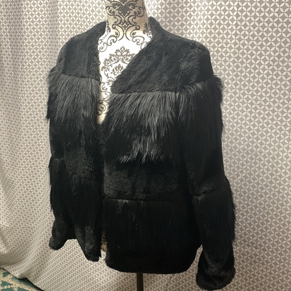 Vero Moda Womens Black Furry Fur Party Date Night Selena Gomez Style Jacket Coat - Picture 4 of 9